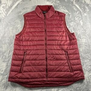 Red puffer vest